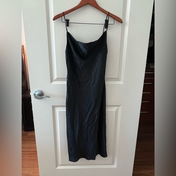 L'AGENCE NYLA COWL NECK MINI SLIP DRESS SILK CHARMEUSE - Picture 2 of 16